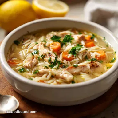 Orzo Chicken Soup: Hearty Lemon Broth Recipe Recipe Card