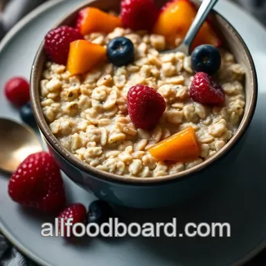 Hearty Steel Cut Oats Recipe: A Warm Breakfast with Seasonal Fruits Recipe Card