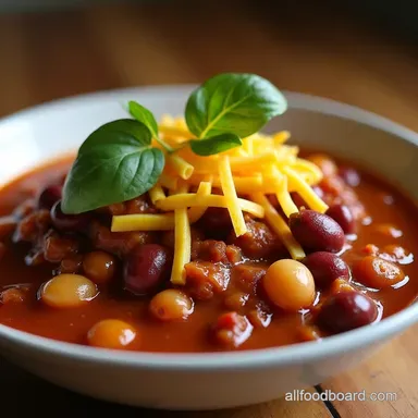 Hearty Three Bean Chili My GoTo Vegetarian Dinner Recipe Card