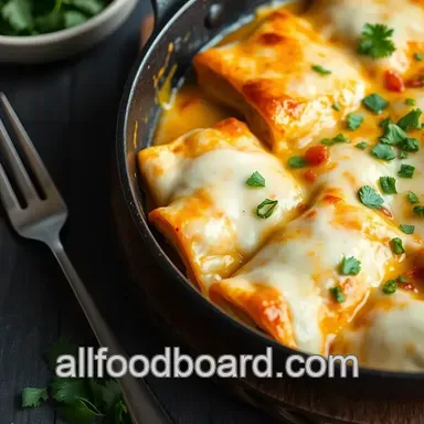 How to Make Easy & Creamy Skillet White Chicken Enchiladas Recipe Card