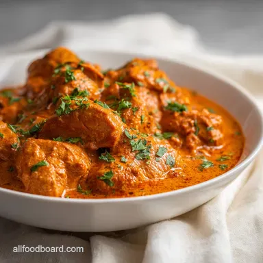 Chicken Tikka Masala for 4 Servings: Creamy Tomato Sauce Recipe Card