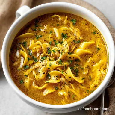 Best Homemade Chicken Noodle Soup From Scratch with Garlic and Herbs