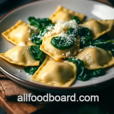 Elegant Homemade Ravioli Recipe: Ricotta & Spinach Delight Recipe Card
