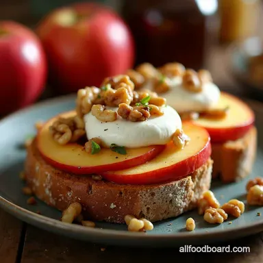The Golden Hour Toast Apple Honey Burrata on Sourdough Recipe Card