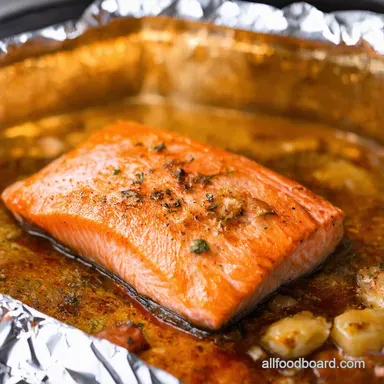 Honey Garlic Salmon Baked My Easy Foil Packet Recipe Recipe Card