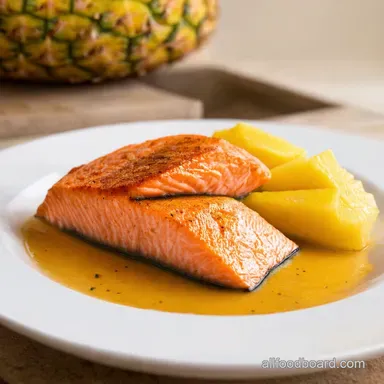 Honey Pineapple Salmon A Taste of the Tropics Recipe Card