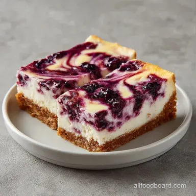 Huckleberry Cheesecake Bars: Velvety Recipe Card