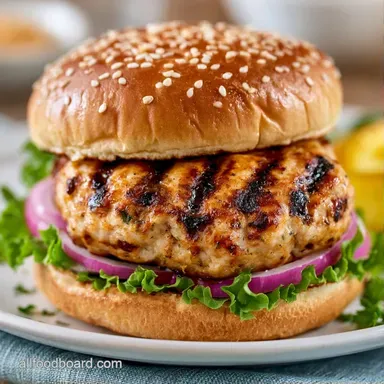 Juicy Grilled Turkey Burgers for 4 Recipe Card