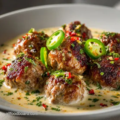 Juicy Meatballs in Jalapeno Cream Sauce - The Ultimate Comfort Dish Recipe Card