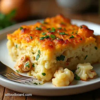 Smoky Keto BBQ Chicken Casserole with Cheesy Crust Recipe Card