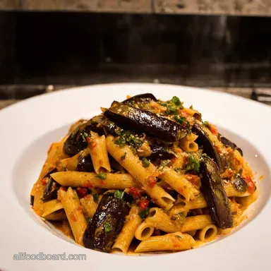Kickin Spicy Eggplant Pasta Aubergine alla Norma ish Recipe Card