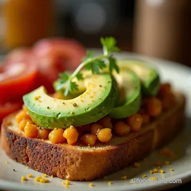 Spicy Avocado Chickpea Toast My Crispy Kickin Brunch Recipe Card