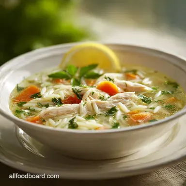 Fresh Lemon Chicken Orzo Soup in 35 Minutes Recipe Card