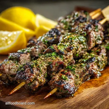 Kabob Juicy Grilled Steak Skewers with Zesty Lemon Herb Marinade