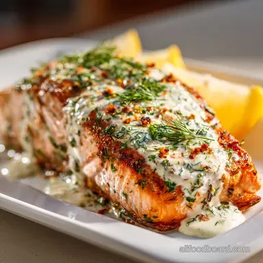 Flawless LemonDill Sour Cream Baked Salmon Recipe Recipe Card