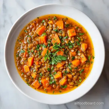 Lentil Slow Cooker Stew for 6 Servings