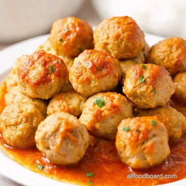 Lighter Lovelier Easy Baked Chicken Meatballs Recipe Recipe Card