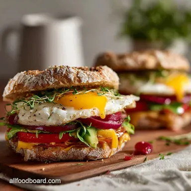 Make Ahead Protein Breakfast Sandwiches: Freezer Friendly Recipe Card