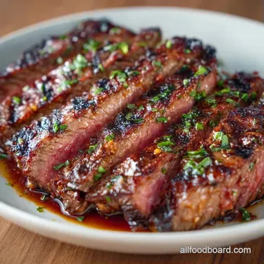 Marinated Grilled Steak for 4 Servings Recipe Card