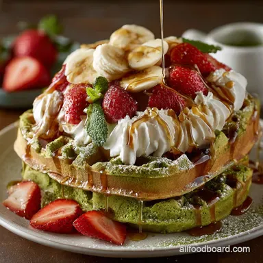 Matcha Monster Waffles Giant Fluffy Emerald Green Tea Recipe