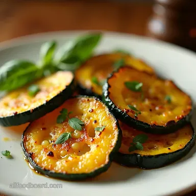 Crispy Roasted Med Zucchini Squash Sunshine on a Plate Recipe Card