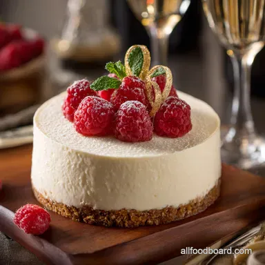 Elegant Prosecco Mousse Cake Best MakeAhead New Years Eve Desserts Recipe Card