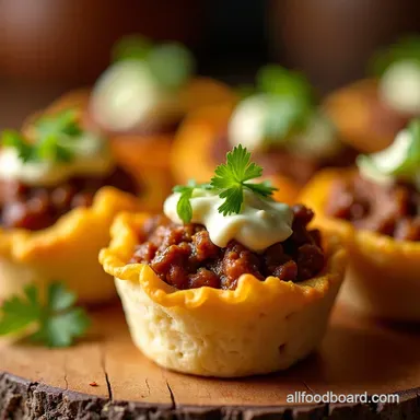 Mini Beef Taco Cups The Perfect BiteSized Fiesta Recipe Card