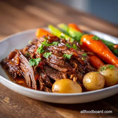 Mississippi Pot Roast Slow-Cooked for 8 Hours Recipe Card