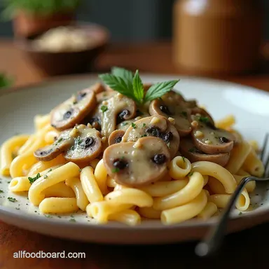 Creamy HighProtein Mushroom Cottage Cheese Pasta in 30 Mins Recipe Card