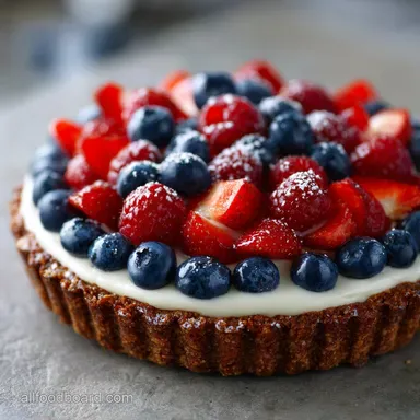Patriotic 4th of July Desserts: Easy No-Bake Cheesecake Tart Recipe Recipe Card