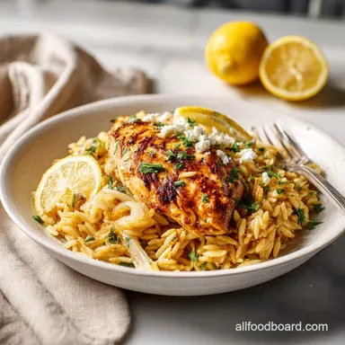Lemon Orzo Chicken: Easy One-Pan Greek Style Dinner Recipe Card