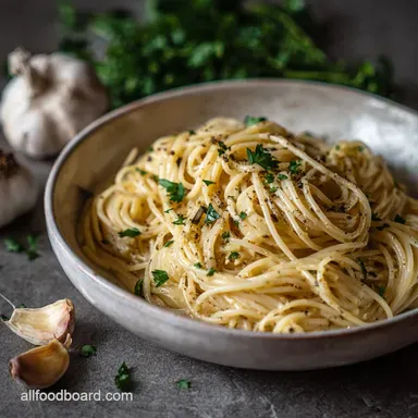 One Pot Creamy Garlic Pasta in 20 Minutes Recipe Card