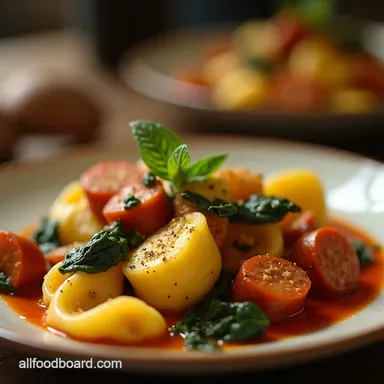 30Minute Creamy One Pot Tortellini with Sausage Weeknight Comfort Recipe Card