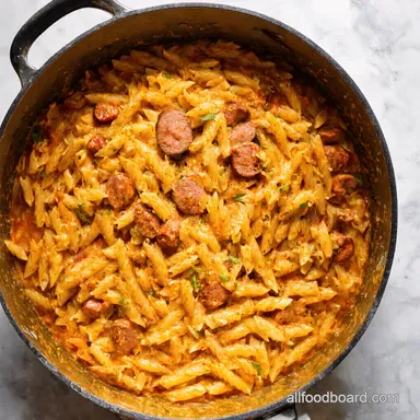 OnePot Garlic Butter Sausage Orzo Ready in 30 Recipe Card