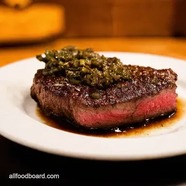 OvenBaked Garlic Balsamic Steak Restaurant Taste at Home Recipe Card