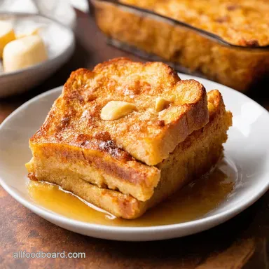 Overnight Baked French Toast Casserole Easy Brunch Recipe Card