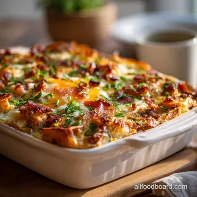 Mothers Day Brunch Recipes: Elegant Make Ahead Casserole Recipe Card