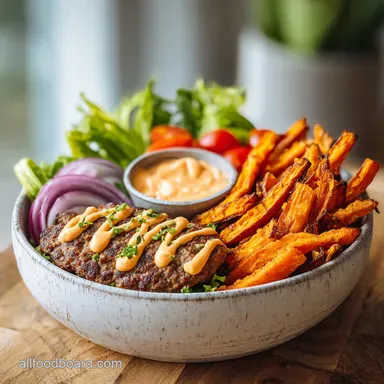 Paleo Burger Bowls with Fries Whole30: Dairy & Grain-Free