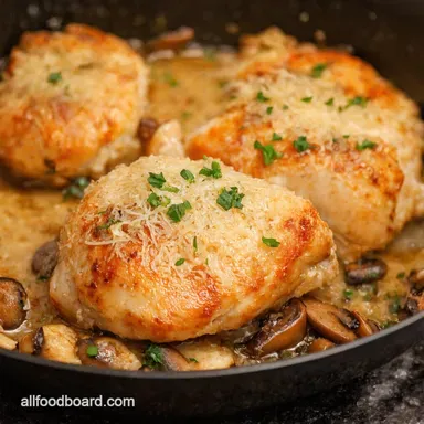 Parmesan Garlic Mushroom Chicken Weeknight Win Recipe Card
