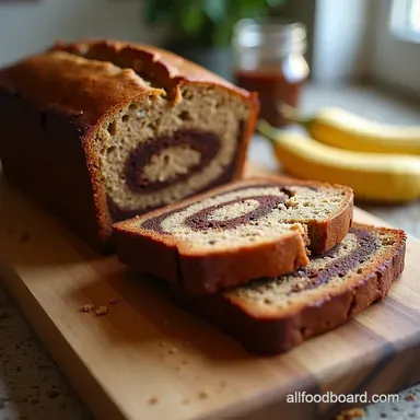 The Ultimate Peanut Butter Chocolate Swirl Banana Bread Recipe Card
