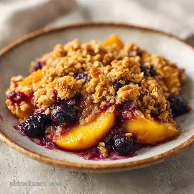 Peach Huckleberry Crisp with Oats