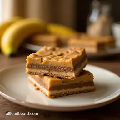 Easy 4Ingredient Peanut Butter Banana Bars Recipe Recipe Card