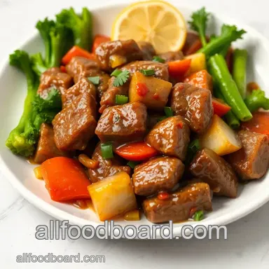 Delicious Sizzling Stir-Fried Pepper Steak with Veggies Quick Recipe Card