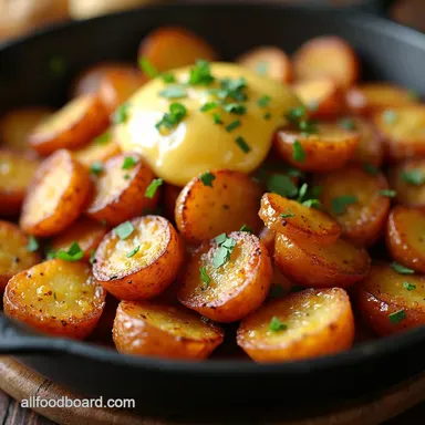 Easy Skillet Breakfast Potatoes Crispy Diner Style Recipe Card