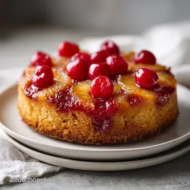 Pineapple Upside Down Cake with Cake Mix and Cherries