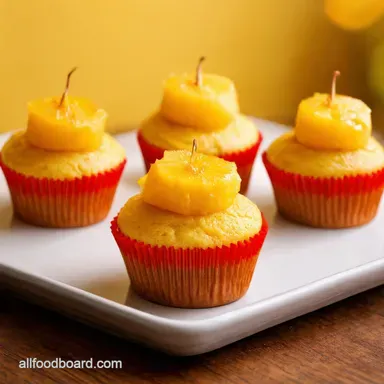 Mini Pineapple Upside Down Cupcakes Retro Delight Recipe Card