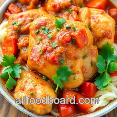Pink Crock Pot Chicken Cacciatore: 5 Easy Steps to Dinner Delight! Recipe Card