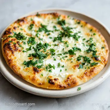 Classic Pizza Bianca with Fresh Mozzarella Ricotta and Garlic for 8 Servings Recipe Card