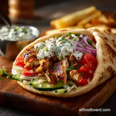 Chicken Gyros Recipe: Authentic, Succulent Greek Street Food Sensation Recipe Card
