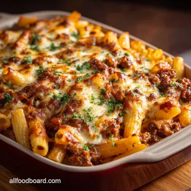 Extra Cheesy Baked Ziti: The Ultimate, Meaty Brick Lane Bake Recipe Card